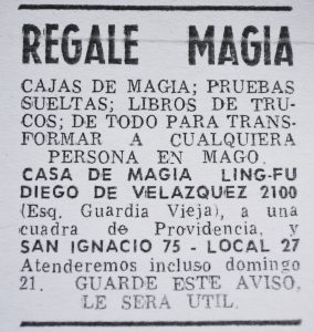 Descripción: Promoción tienda de magia- Regale Magia. Diario: La Segunda. Año:  1975. Fuente: Sección periodicos y microformatos Biblioteca Nacional de Chile