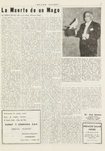 Titulo: La Muerte de un Mago. Diario: Mundo Árabe. Año 1969