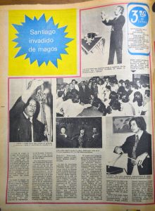 Descripción: Santiago invadido por magos  Fecha: 24 de enero de 1975	 Fuente: La Tercera de la Hora.  Procedencia: Periódicos y micro formatos, Biblioteca Nacional de Chile