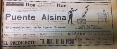 Titulo: Teatro Municipal El Desdoblamiento de las figuras humanas- Richardine . Año: Diciembre 1937. Fuente_ Biblioteca Nacional - El Teniente. Fuente_ Biblioteca Nacional - El Teniente. Fuente: Biblioteca Municipal Punta Arenas- El Magallanes.